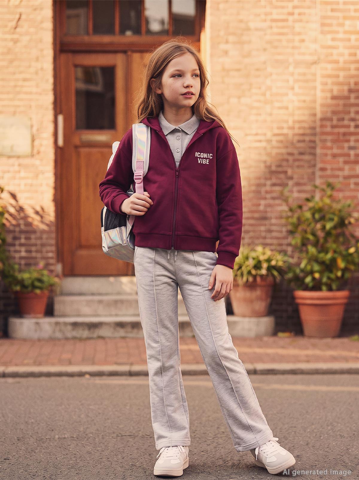 Civil Girls Basic 6-9 Yaş Hırka - Bordo