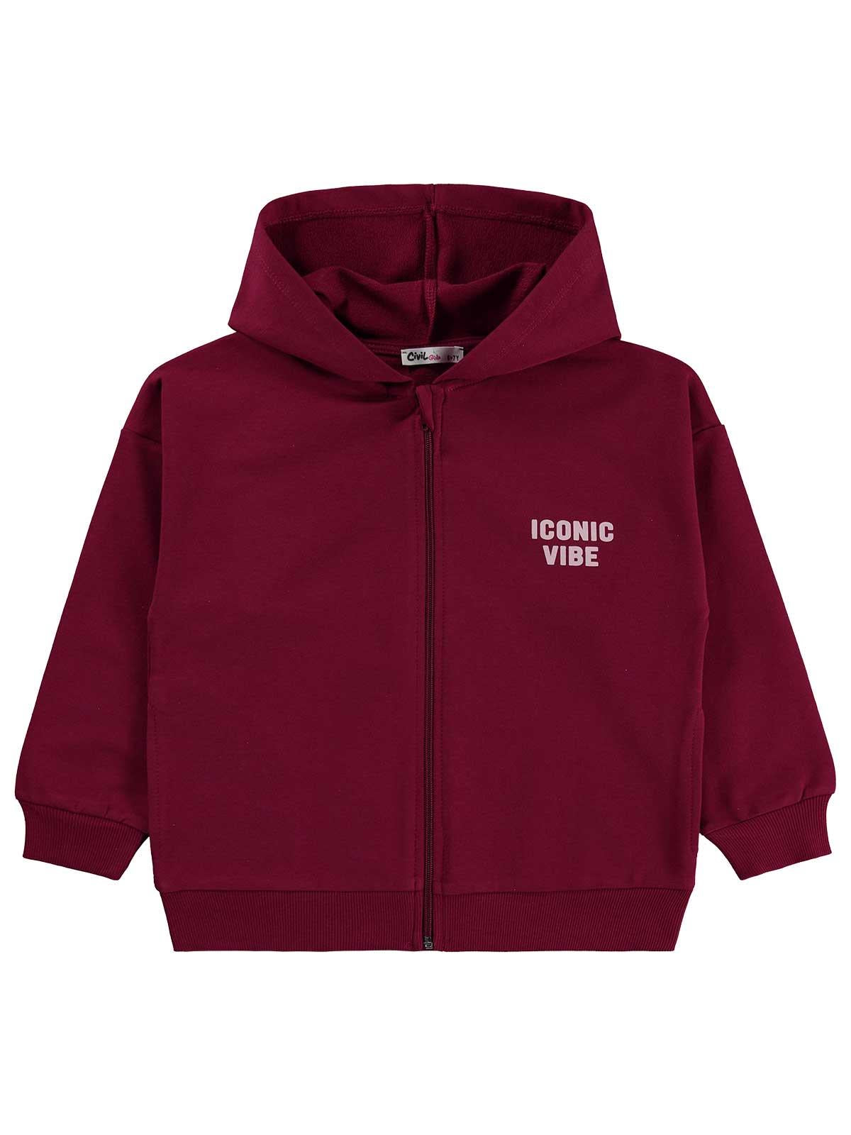 Civil Girls Basic 6-9 Yaş Hırka - Bordo