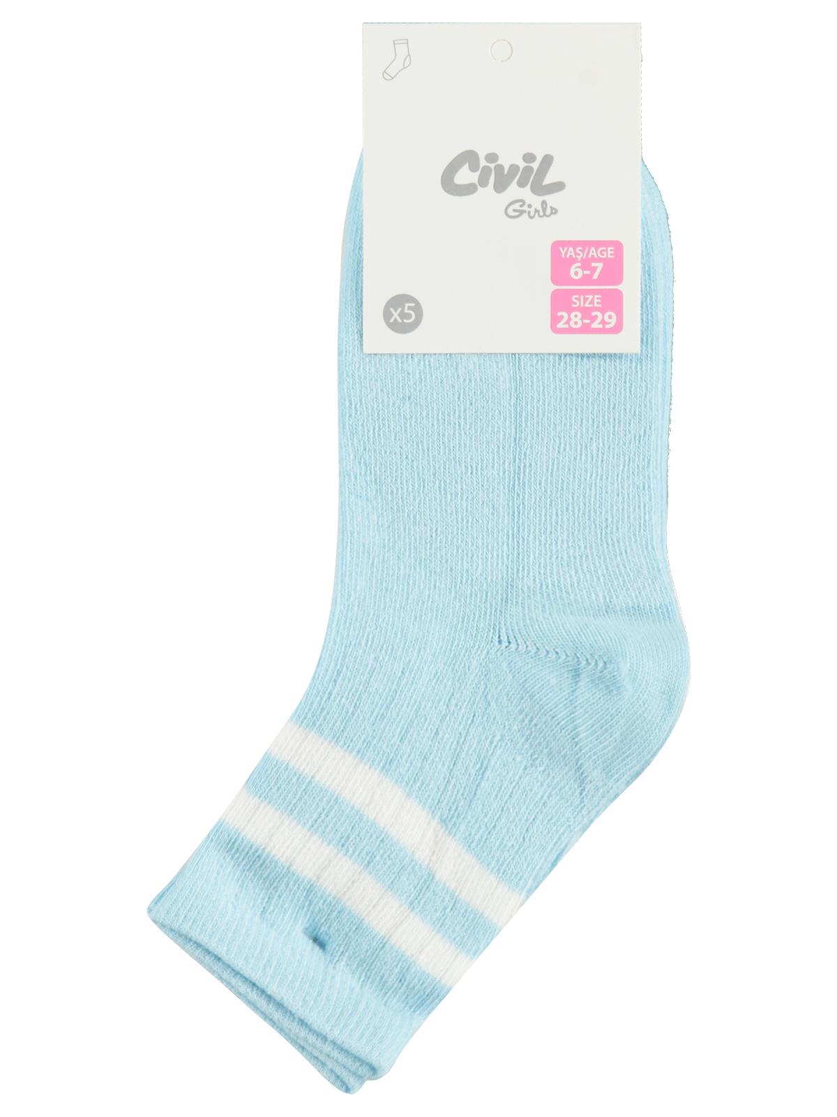 Civil Girls Basic Çemberli 5'li 2-12 Yaş Kız Soket Çorap
