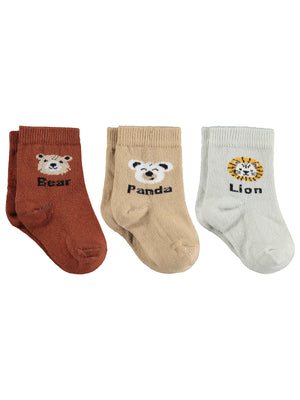 Civil Baby Panda 3'lü 6- Bebek Erkek Çorap Set