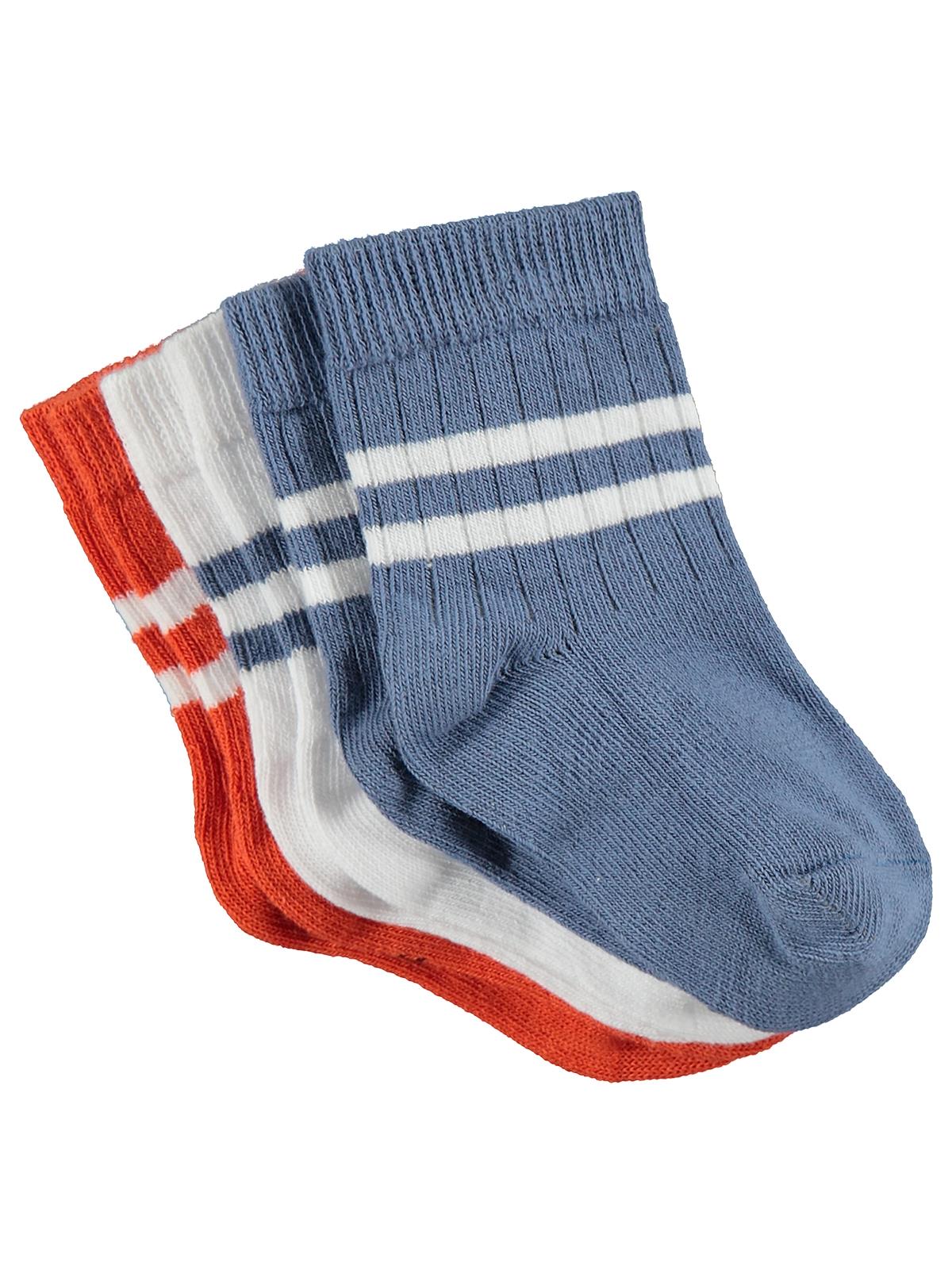 Civil Baby Çemberli Basic 3'lü 6- Bebek Erkek Çorap Set