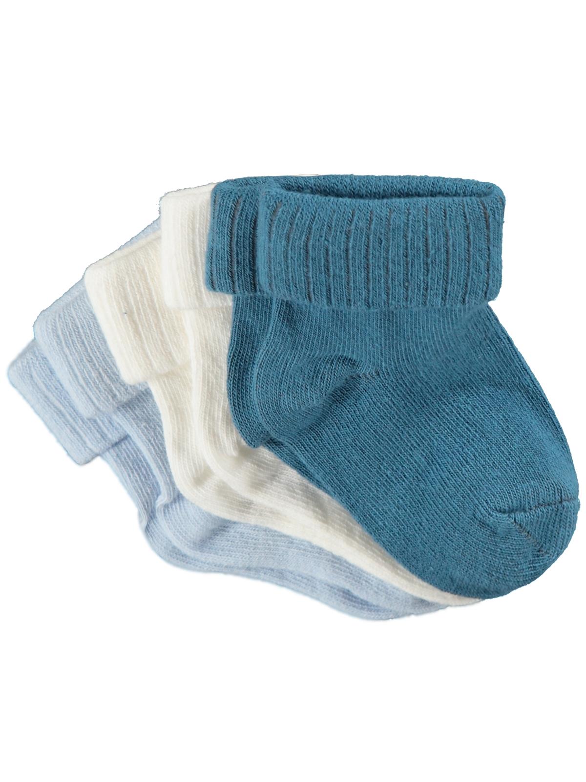Civil Baby Basic Kıvrık 3'lü 6- Bebek Erkek Çorap Set
