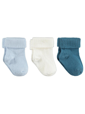 Civil Baby Basic Kıvrık 3'lü 6- Bebek Erkek Çorap Set