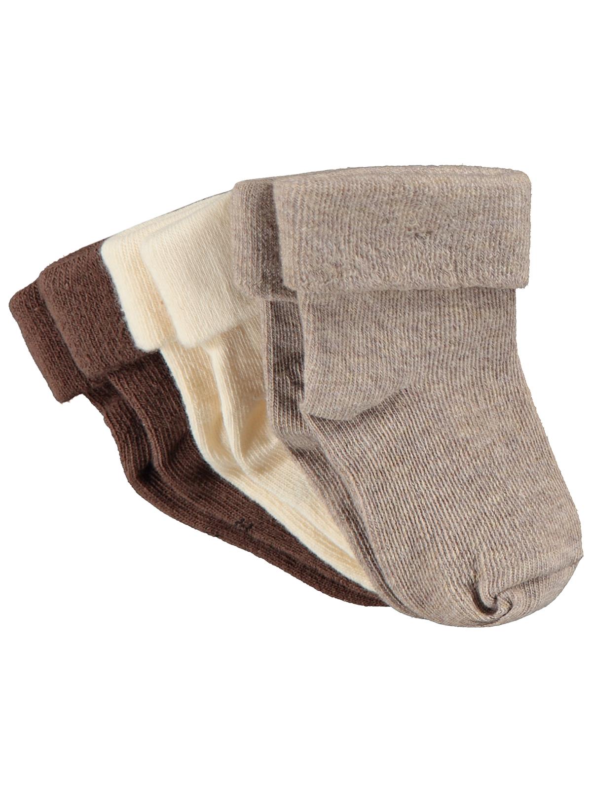 Civil Baby Basic Soft Kıvrık 3'lü 6- Bebek Erkek Çorap Set