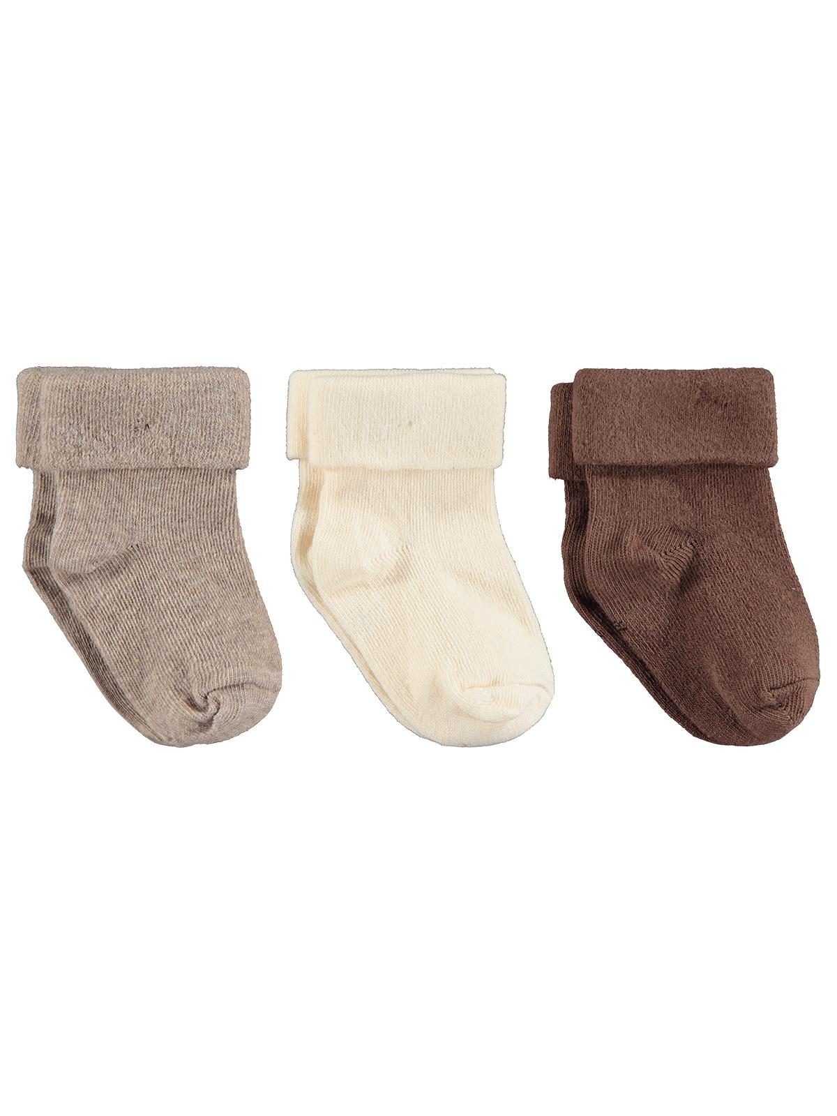Civil Baby Basic Soft Kıvrık 3'lü 6- Bebek Erkek Çorap Set