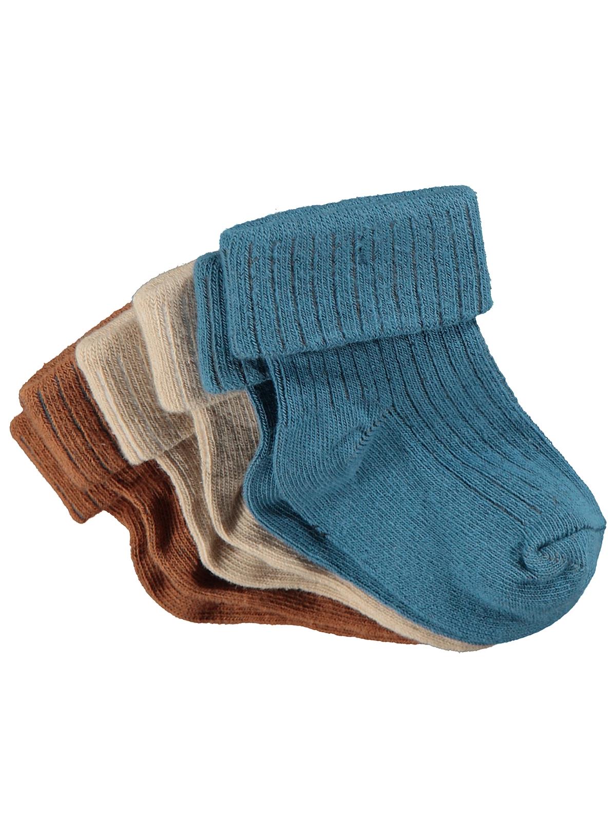 Civil Baby Premium Basic Kıvrık 3'lü 6-18 Ay Bebek Erkek Çorap Set