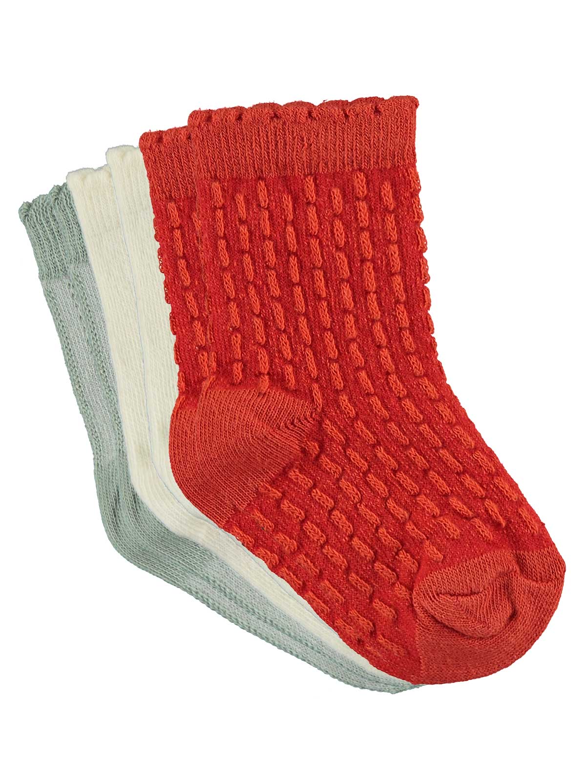 Civil Baby Çiçek 3'lü 6- Bebek Kız Çorap Set