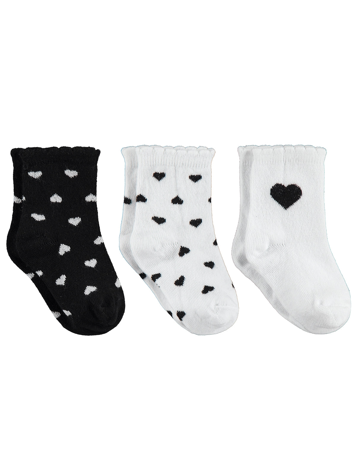 Civil Baby Kalp 3'lü 6- Bebek Kız Çorap Set