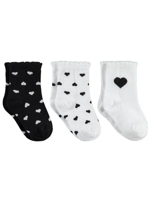 Civil Baby Kalp 3'lü 6- Bebek Kız Çorap Set