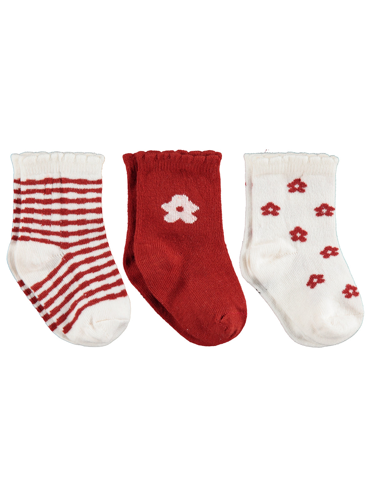 Civil Baby Flowers 3'lü 6- Bebek Kız Çorap Set
