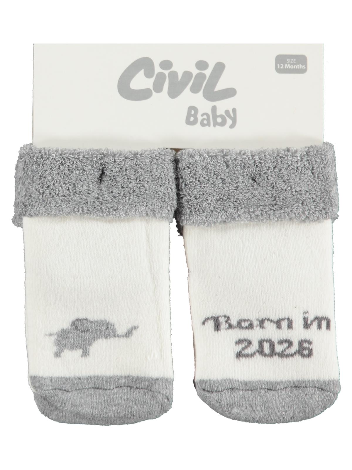 Civil Baby Born Kıvrık Havlu 6- 2'li Bebek Erkek Çorap Set