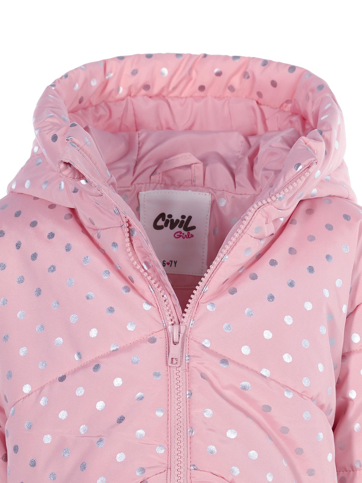 Civil Girls Puantiye Baskılı 6-9 Yaş Mont - Pembe