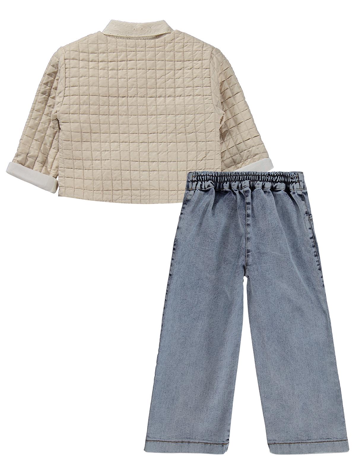 Obelia Kız Çocuk Hırkalı Gömlekli 2-5 Yaş Takım - Bej