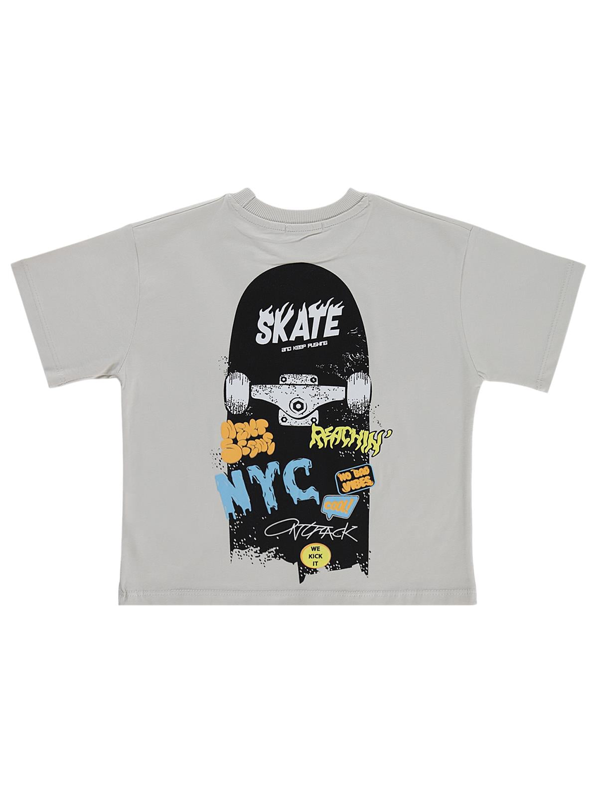 Civil Boys Take On Baskılı 10-13 Yaş Tişört - Koyu Taş Rengi