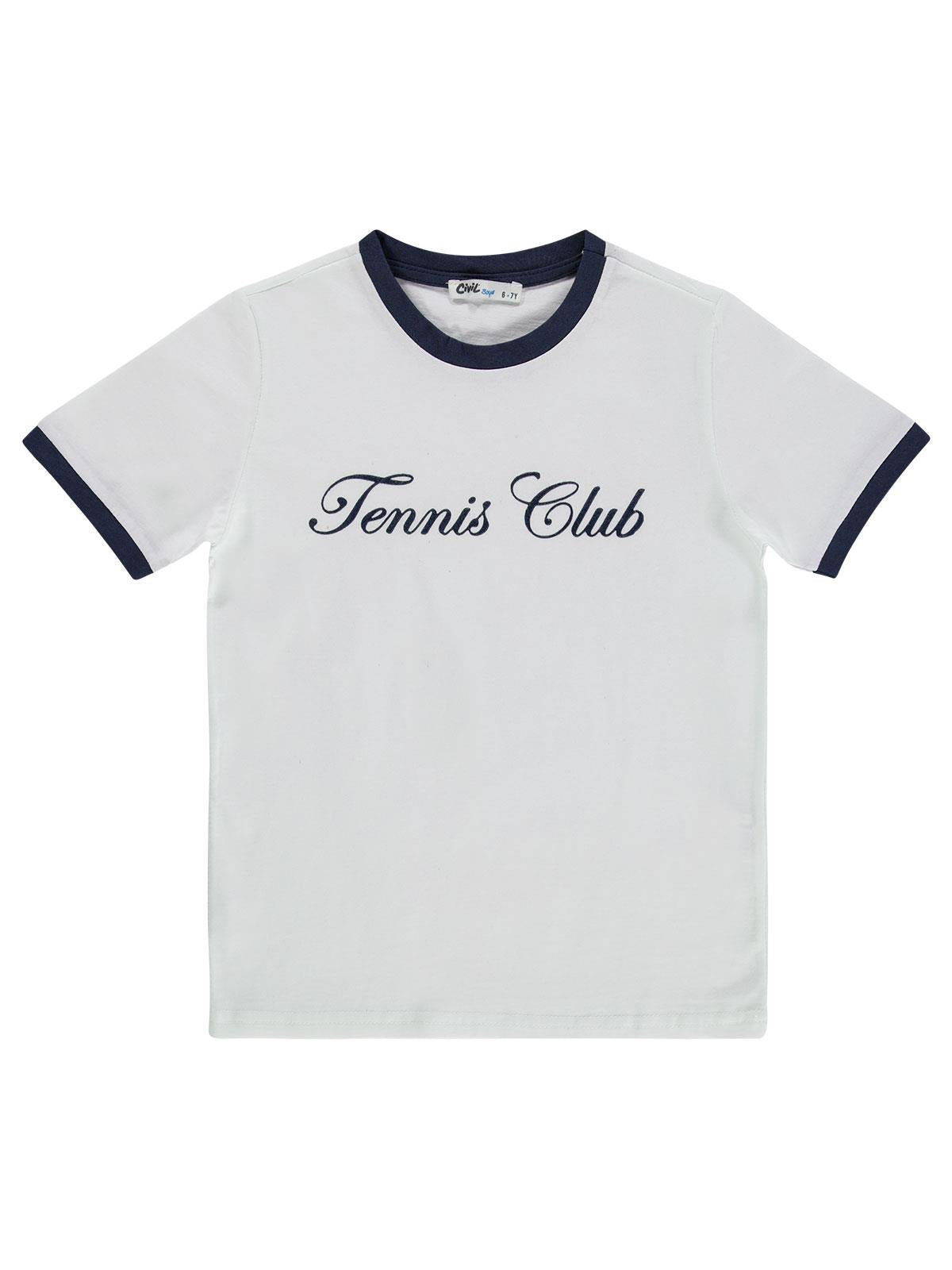 Civil Boys Tennis Club Baskılı 10-13 Yaş Tişört - Kırmızı