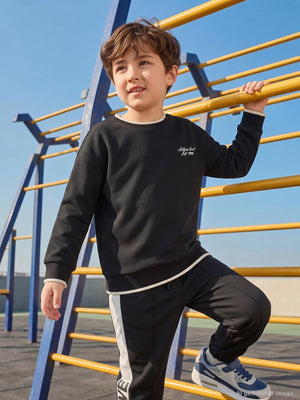 Civil Erkek Çocuk Pike Active Sweatshirt | Pike Uzun Kol Kapşonlu | Okul Kreş ve Günlük Kullanım - Siyah
