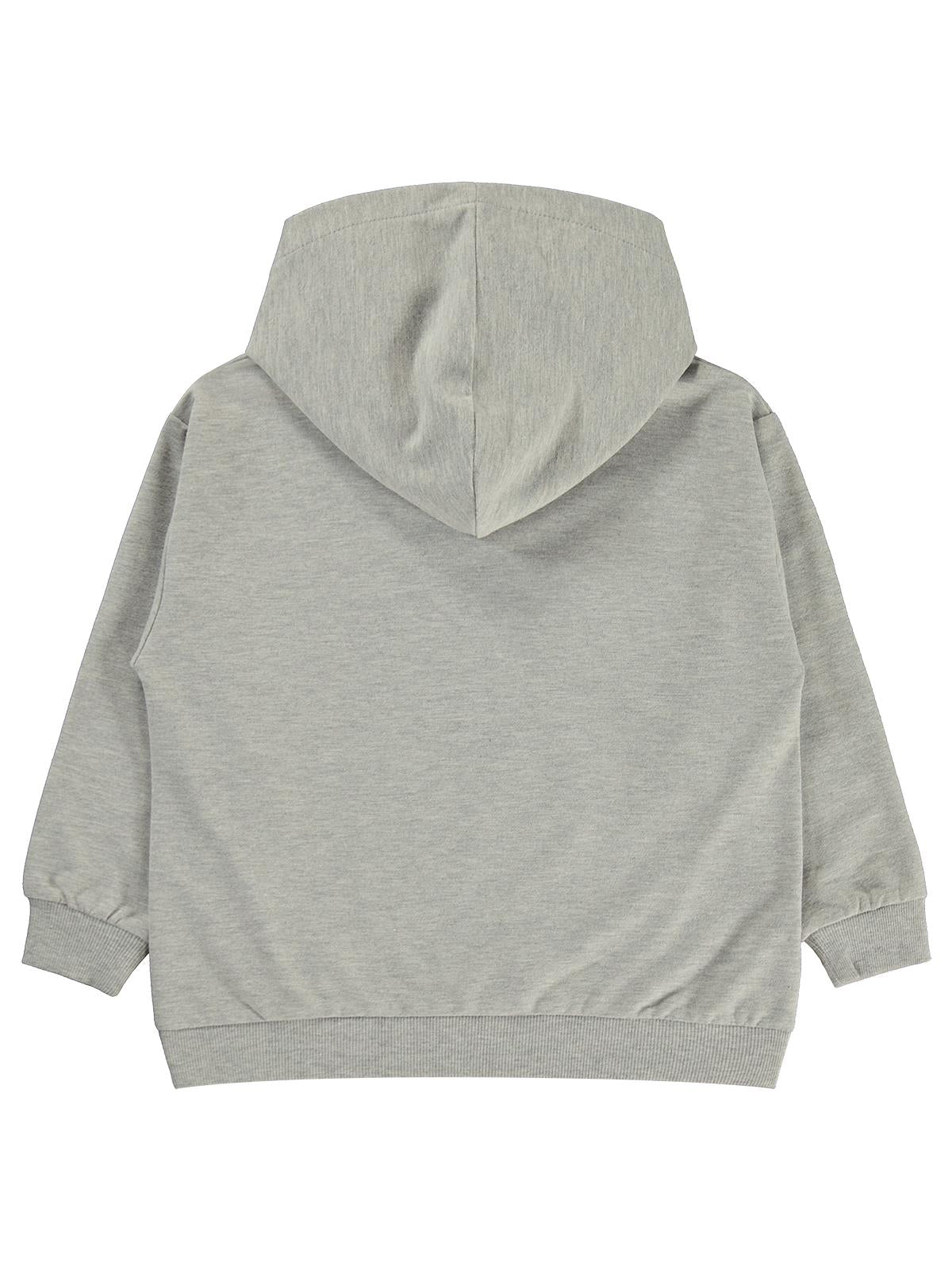 Civil Boys Erkek Çocuk Basic Kapşonlu Sweatshirt | Fırçalı 2 İp Uzun Kol | Okul Kreş ve Günlük Kullanım - Gri
