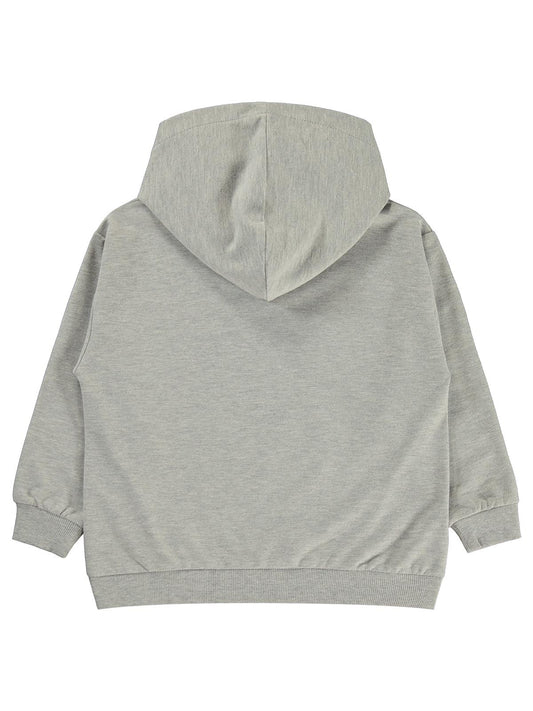 Civil Erkek Çocuk Basic Kapşonlu Sweatshirt | Fırçalı 2 İp Uzun Kol | Okul Kreş ve Günlük Kullanım - Gri
