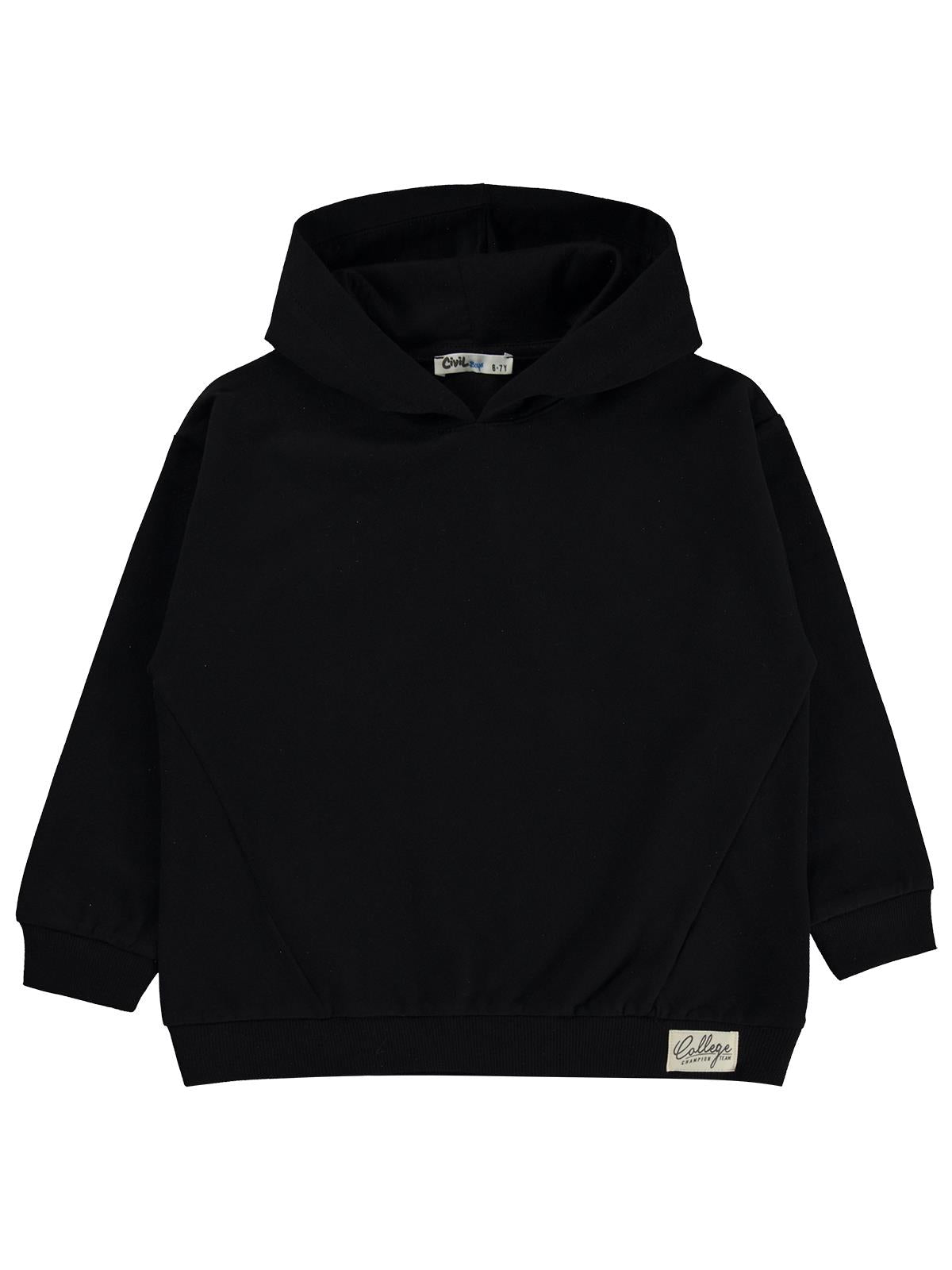 Civil Boys Basic Kapşonlu 6-9 Yaş Sweatshirt - Siyah