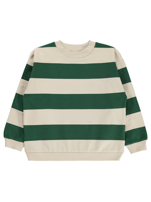 Civil Boys Kalın Çizgili Basic 6-9 Yaş Sweatshirt - Yeşil