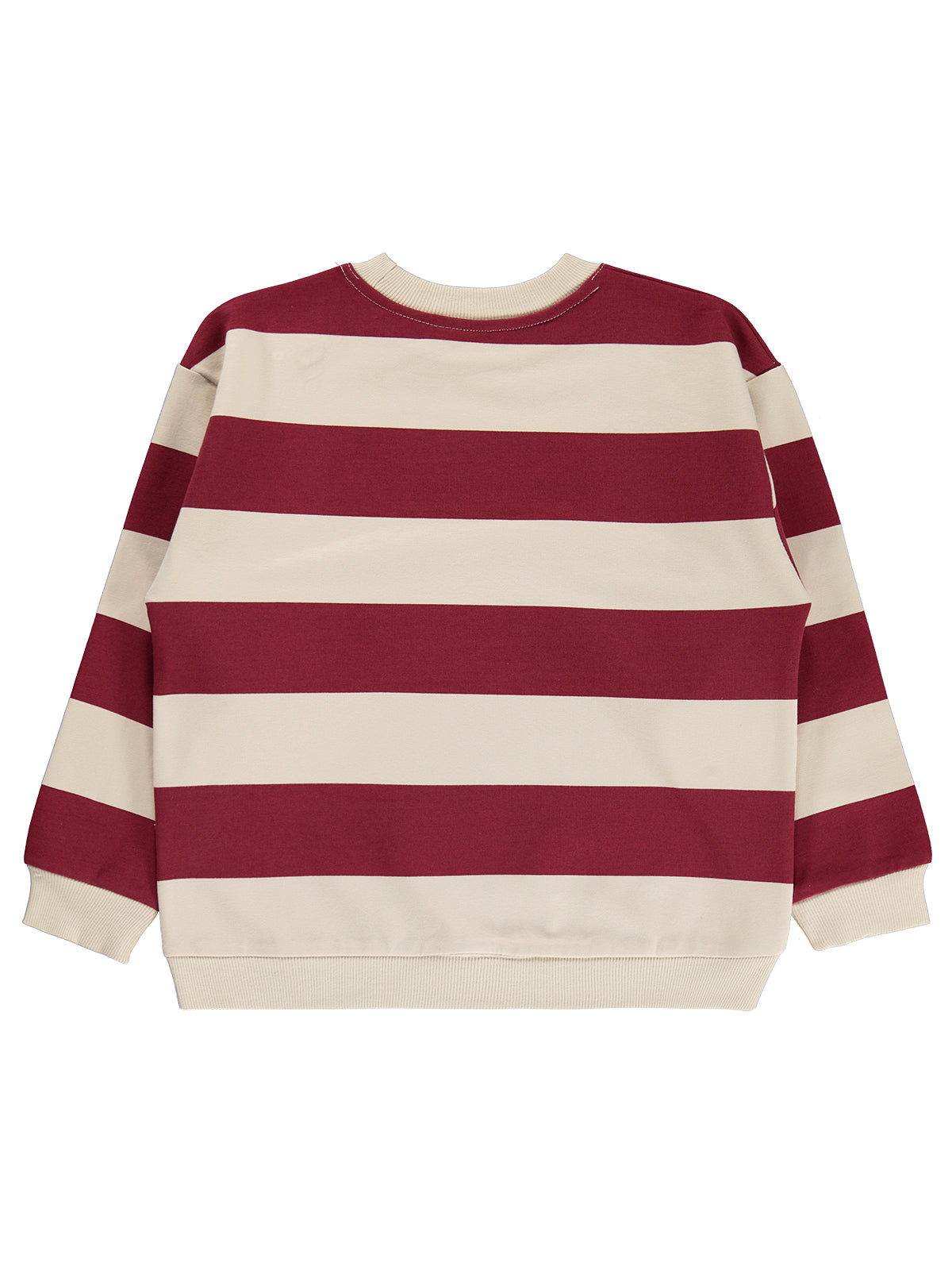 Civil Boys Kalın Çizgili Basic 10-13 Yaş Sweatshirt - Bordo