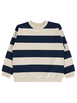 Civil Boys Kalın Çizgili Basic 10-13 Yaş Sweatshirt - Lacivert