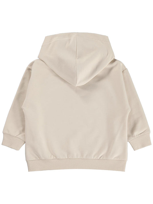Civil Boys Erkek Çocuk Basic Kapşonlu Sweatshirt | Fırçalı 2 İp Uzun Kol | Okul Kreş ve Günlük Kullanım - Bej