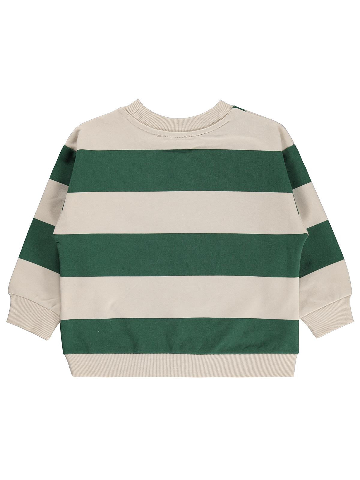 Civil Boys Kalın Çizgili Basic 2-5 Yaş Sweatshirt - Yeşil