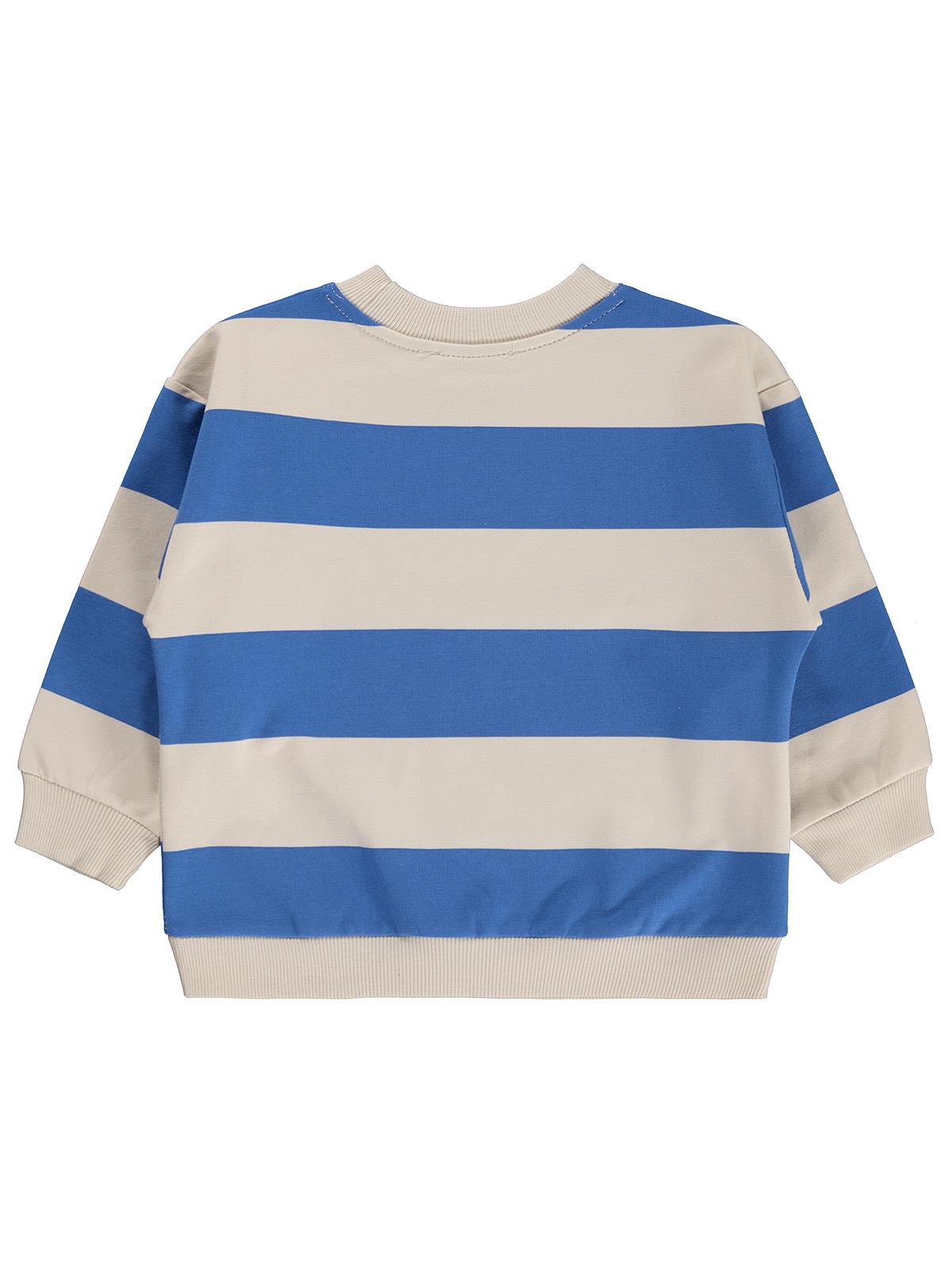 Civil Boys Kalın Çizgili Basic 2-5 Yaş Sweatshirt - Mavi
