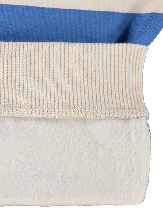 Civil Erkek Çocuk Kalın Çizgili Basic Sweatshirt | 2 İp Uzun Kol | Okul Kreş ve Günlük Kullanım - Mavi