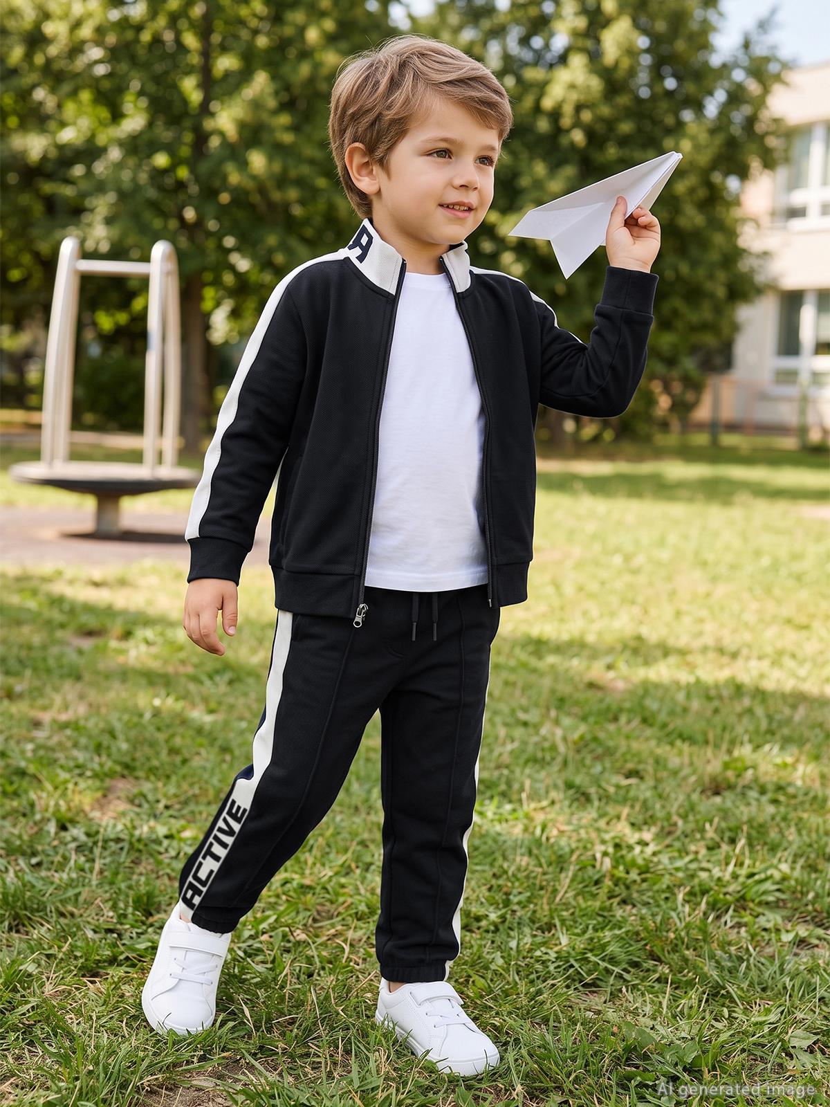 Civil Boys Erkek Çocuk Pike Active Eşofman Altı | Pike | Okul Kreş ve Günlük Kullanım - Siyah