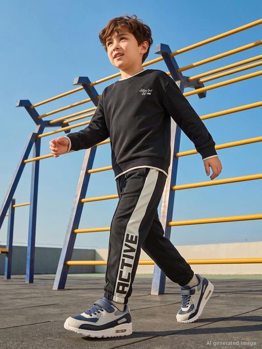 Civil Erkek Çocuk Pike Active Sweatshirt | Pike Uzun Kol Kapşonlu | Okul Kreş ve Günlük Kullanım - Siyah
