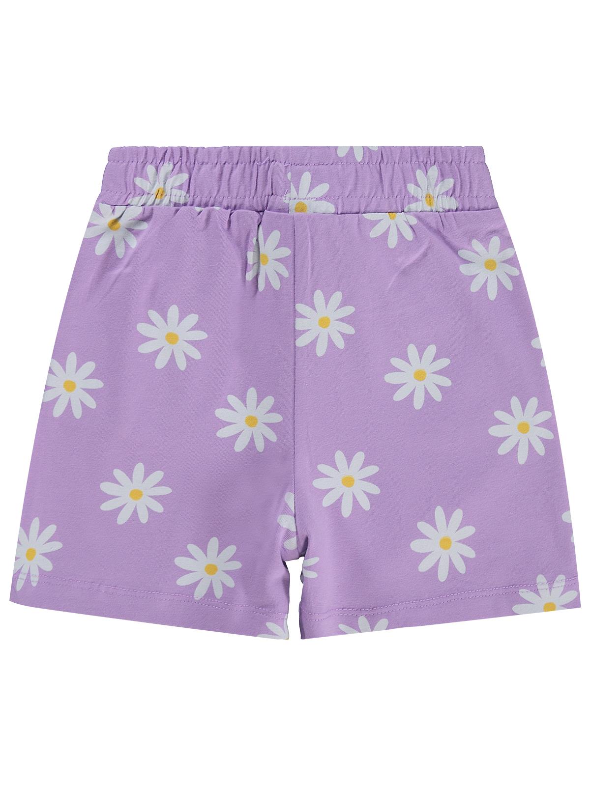 Civil Girls Papatya Desenli 2-5 Yaş Şort - Lila