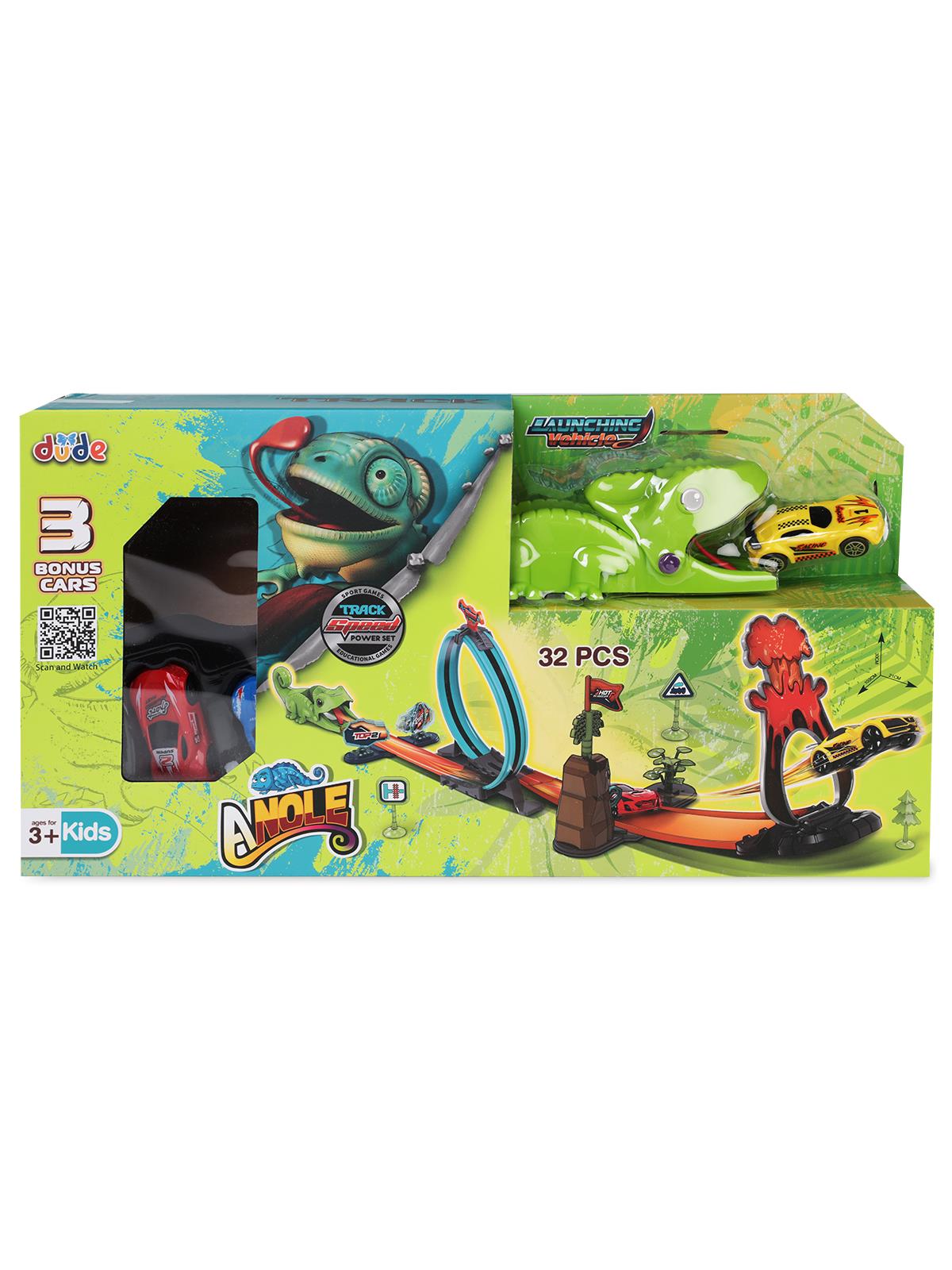 Seher Oyuncak Fırlatma Bukalemun (4 Kayar Araç İle) - Yeşil