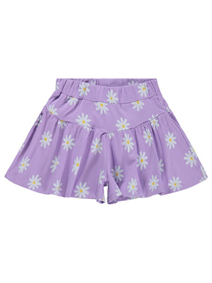 Civil Girls Papatya Desenli 6-9 Yaş Etek - Lila