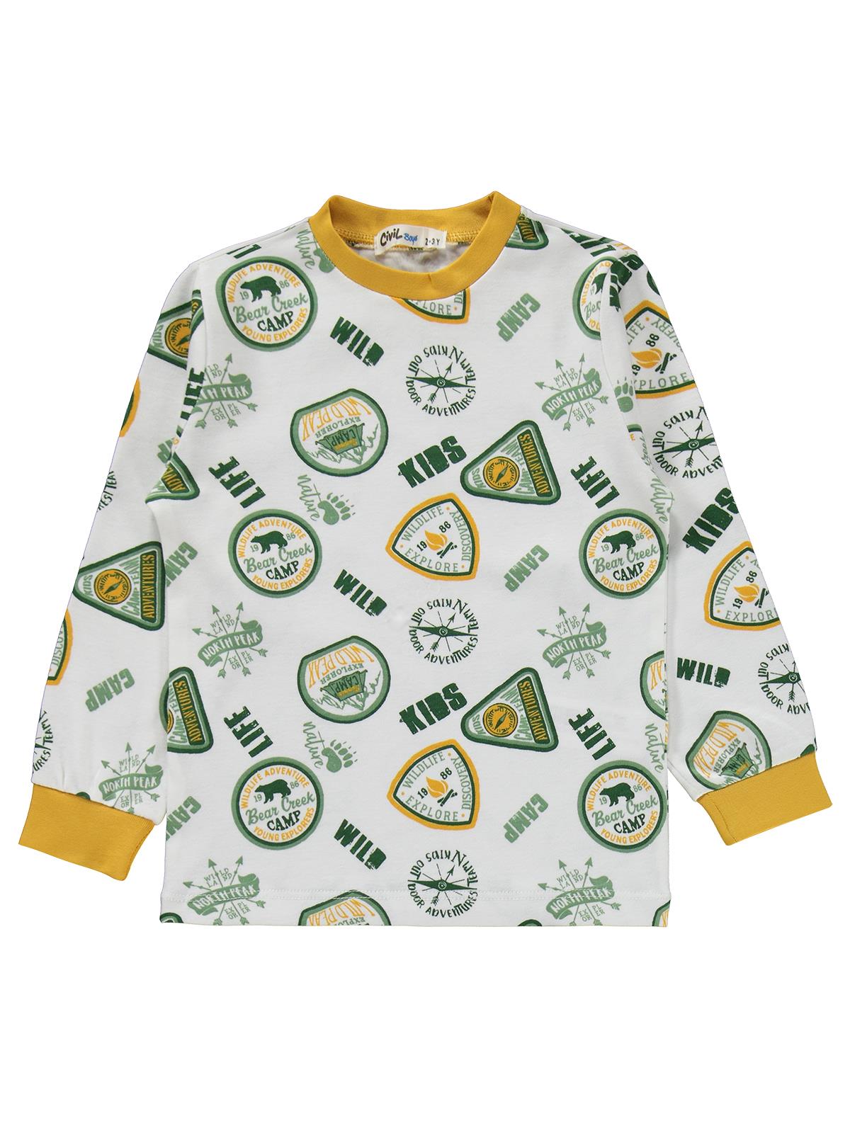 Civil Boys Kids Armalar Baskılı 2-5 Yaş Pijama Takımı - Yeşil