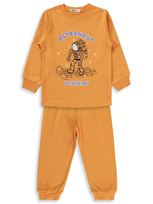 Civil Boys Astronot Baskılı 2-5 Yaş Pijama Takımı - Turuncu