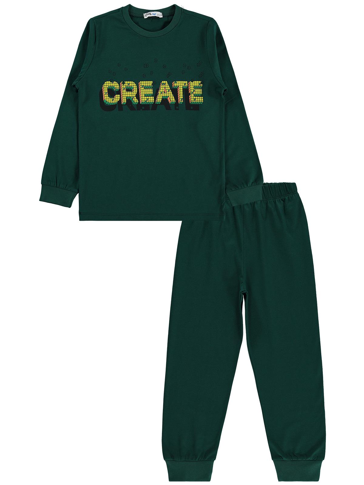 Civil Boys Create Baskılı 6-9 Yaş Pijama Takımı - Yeşil