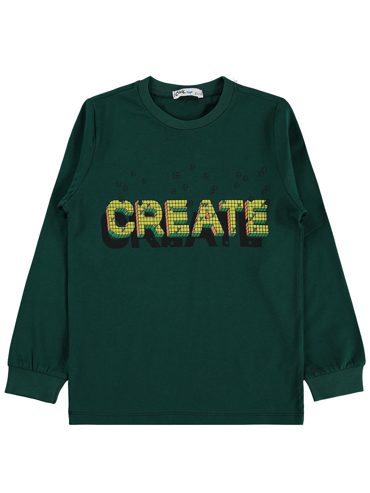Civil Boys Create Baskılı 6-9 Yaş Pijama Takımı - Yeşil