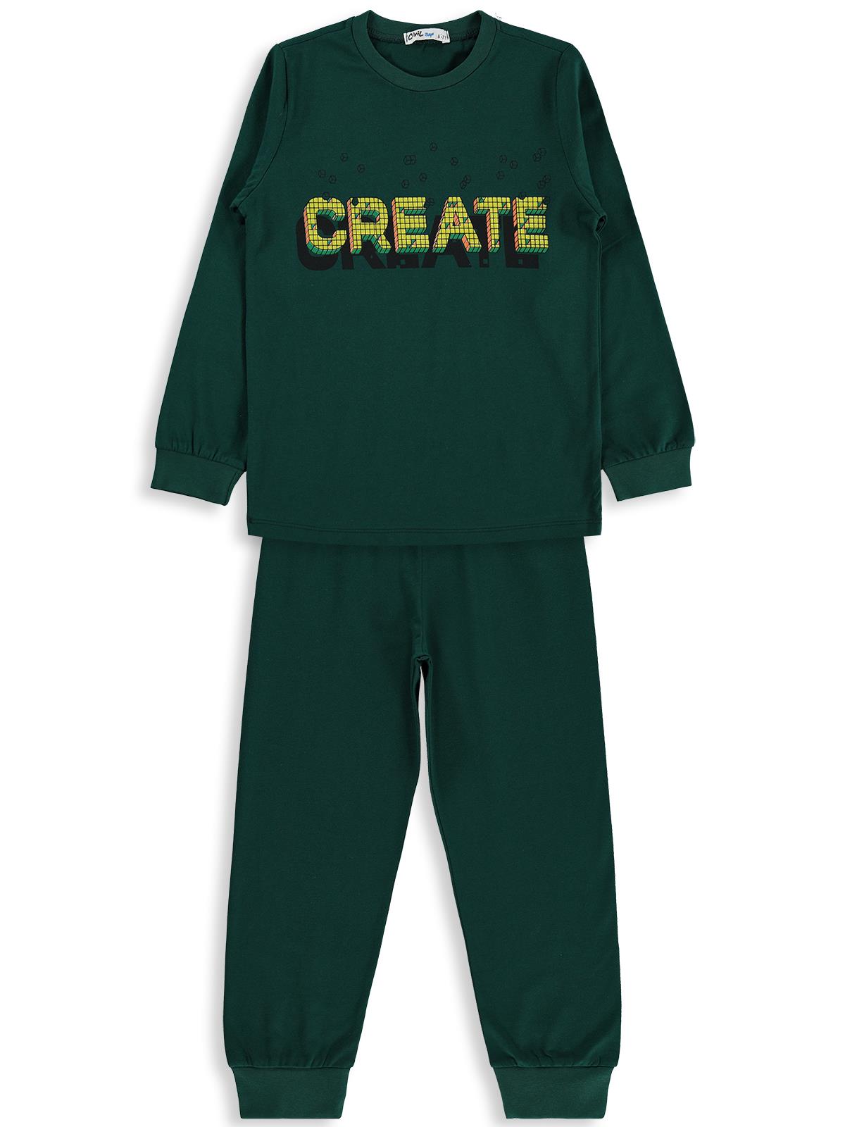 Civil Boys Create Baskılı 6-9 Yaş Pijama Takımı - Yeşil