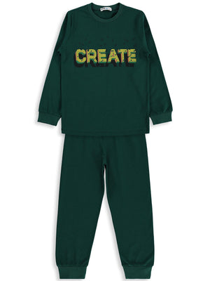 Civil Boys Create Baskılı 6-9 Yaş Pijama Takımı - Yeşil