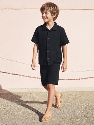 Civil Boys Tatil Yaka 6-9 Yaş Gömlek - Siyah
