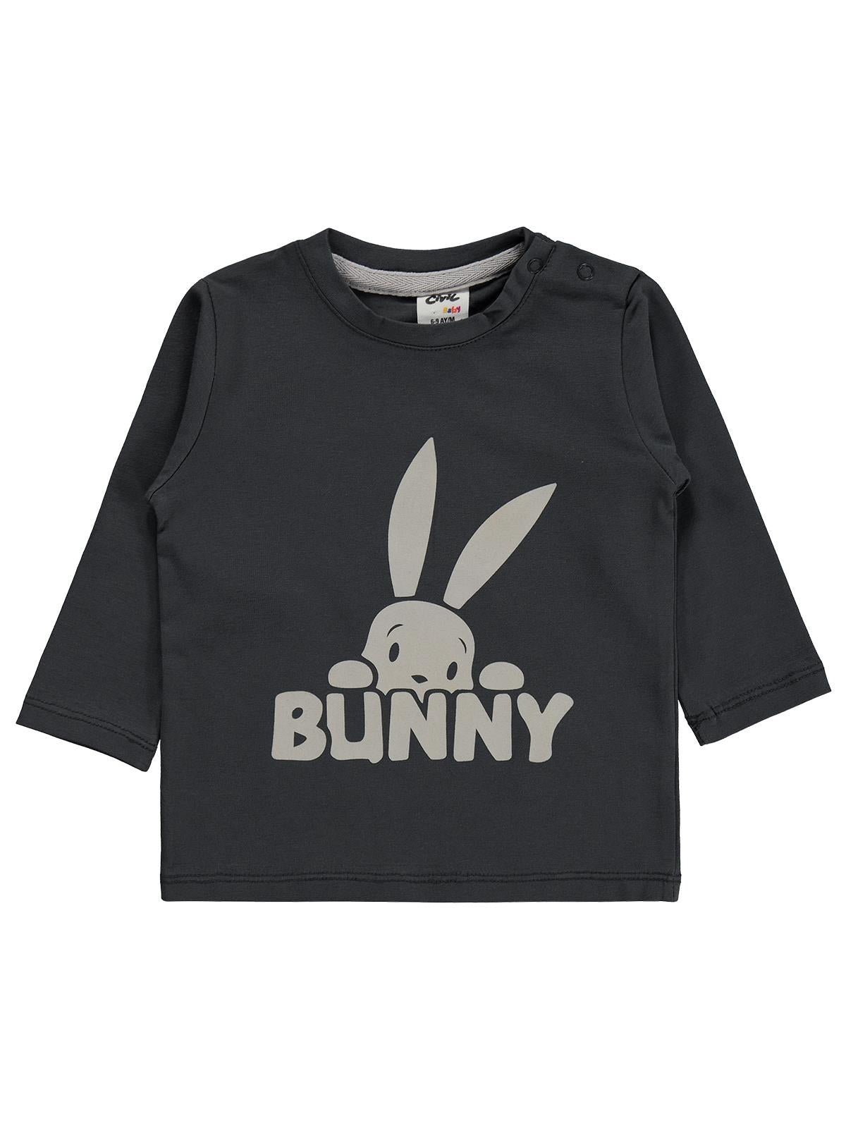 Civil Baby Bunny Baskılı 6-18 Ay Sweatshirt - Gri