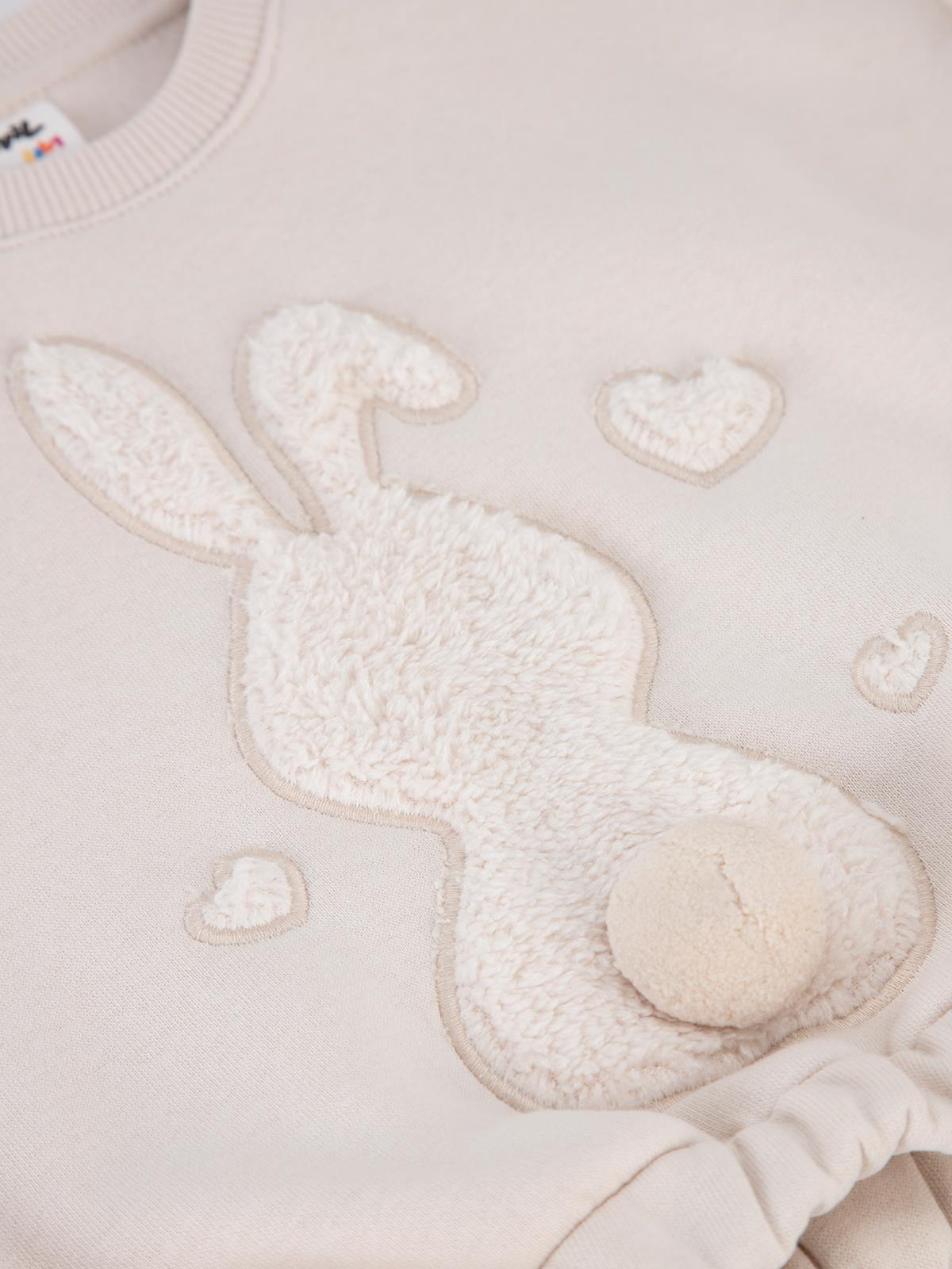 Civil Baby Tavşan Velsoft Aplike Garnili 6-18 Ay Takım - Bej