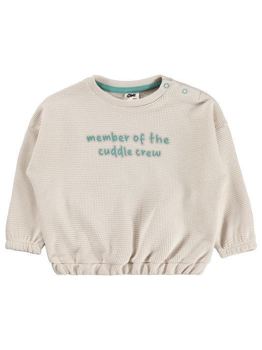 Civil Baby Member of the Cuddle Crew Baskılı 6-18 Ay Sweatshirt - Bej