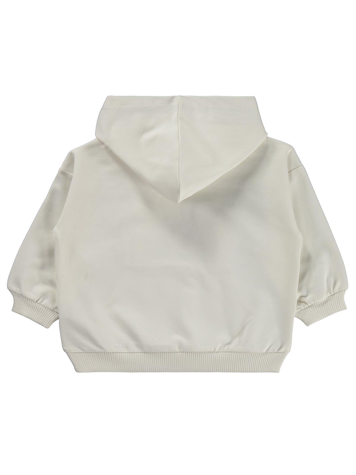 Civil Baby Tavşan Kulak Cepli Kapşonlu 6-18 Ay Sweatshirt - Ekru