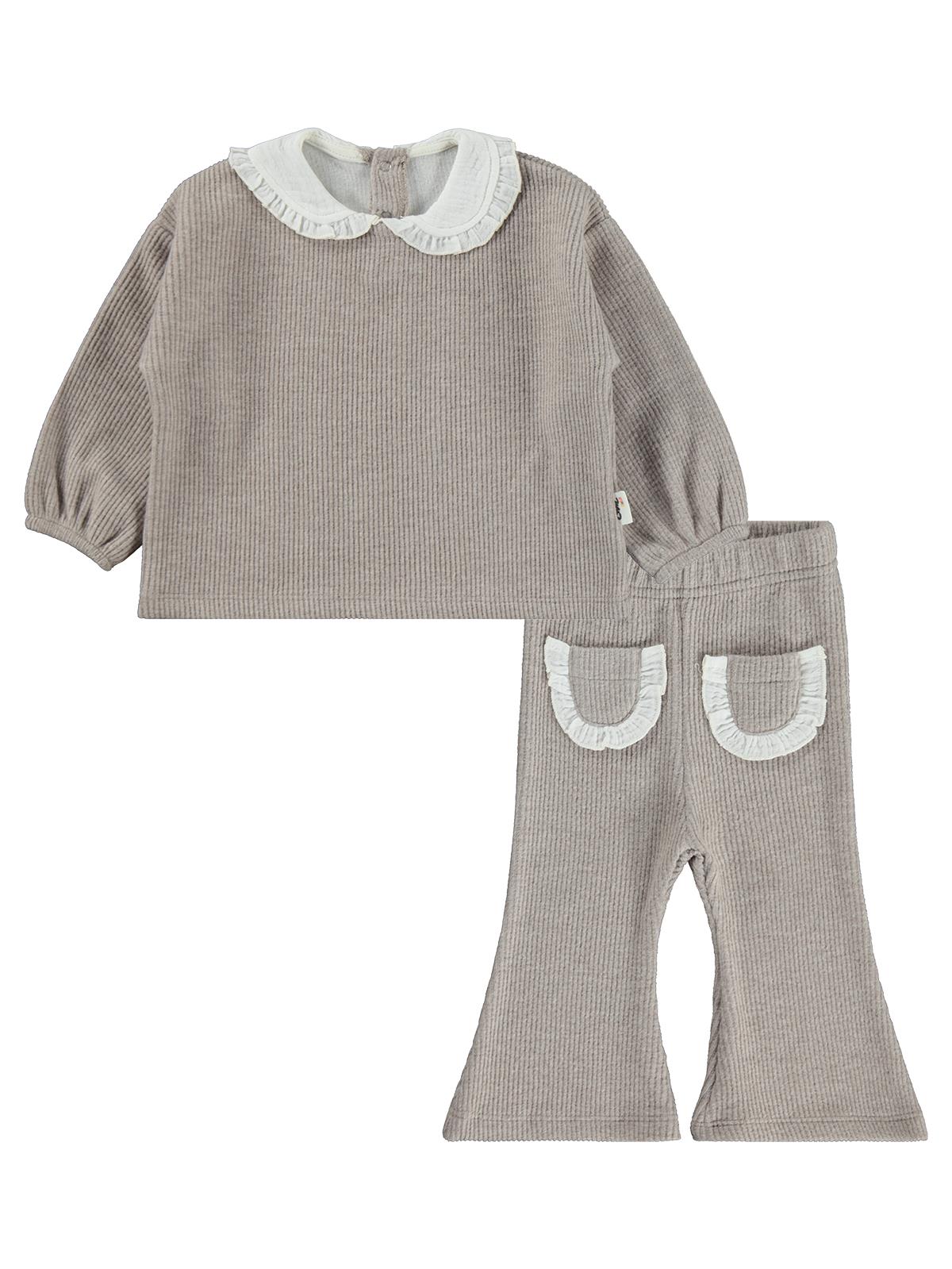 Civil Baby Bebe Yakalı 6-18 Ay Takım - Bej