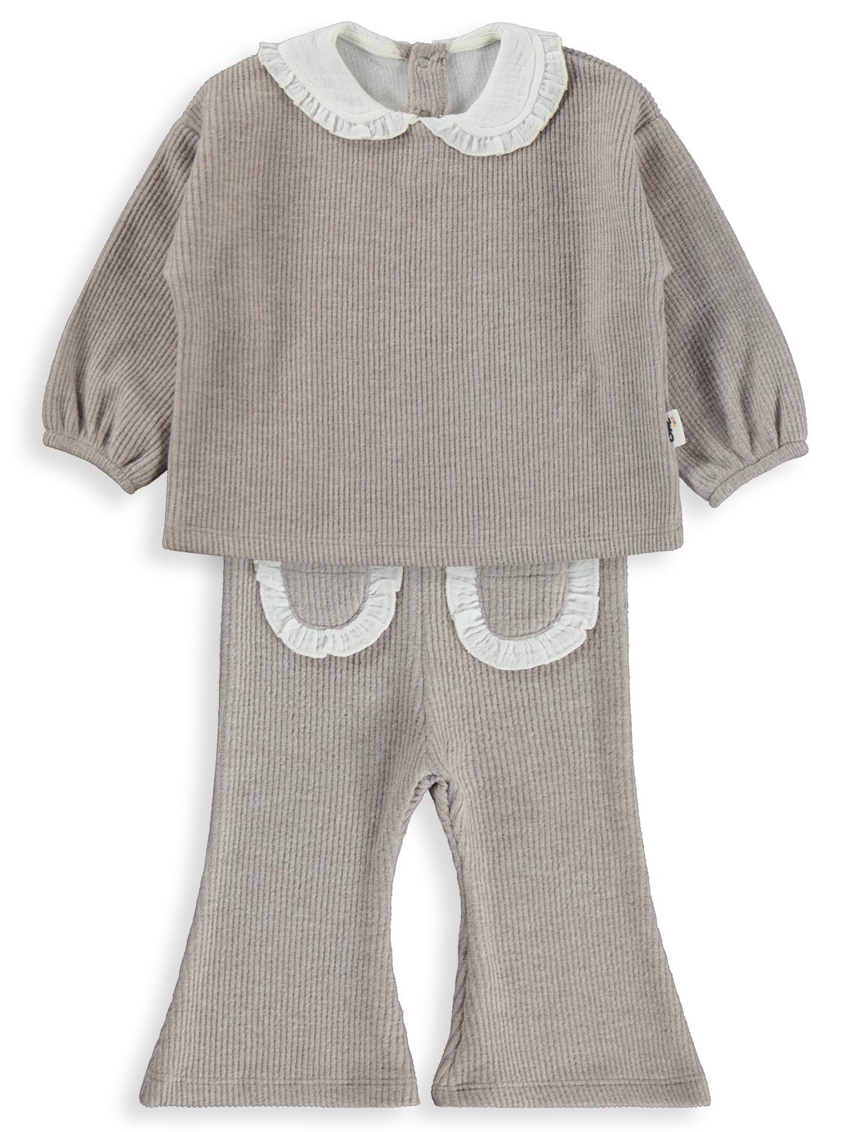 Civil Baby Bebe Yakalı 6-18 Ay Takım - Bej