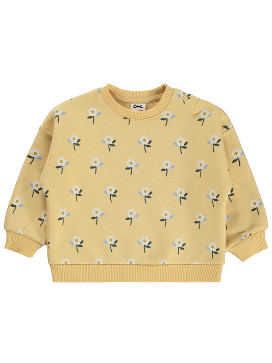 Civil Baby Çiçek Empirme 6-18 Ay Sweatshirt - Sarı