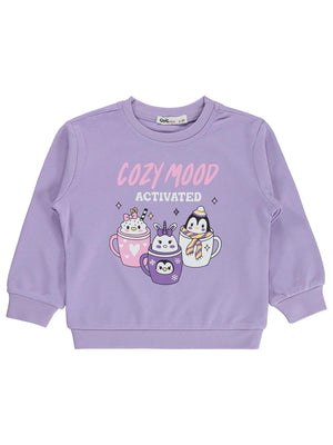 Civil Girls Cozy Mood 2-5 Yaş Sweatshirt  - Lila